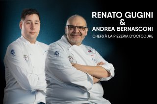 Les chefs Renato Gugini et Andrea Bernasconi de la Pizzeria d'Octodure à Martigny